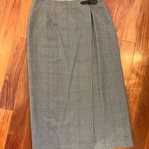 Classic Gray Plaid Saks Fifth Avenue Skirt Sz 12